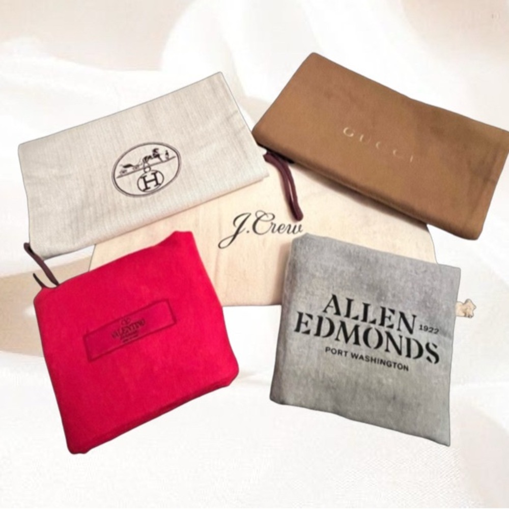 5 Designer Dust Cover Shoe Bags Hermes J Crew Valentino Gucci Allen Edmonds